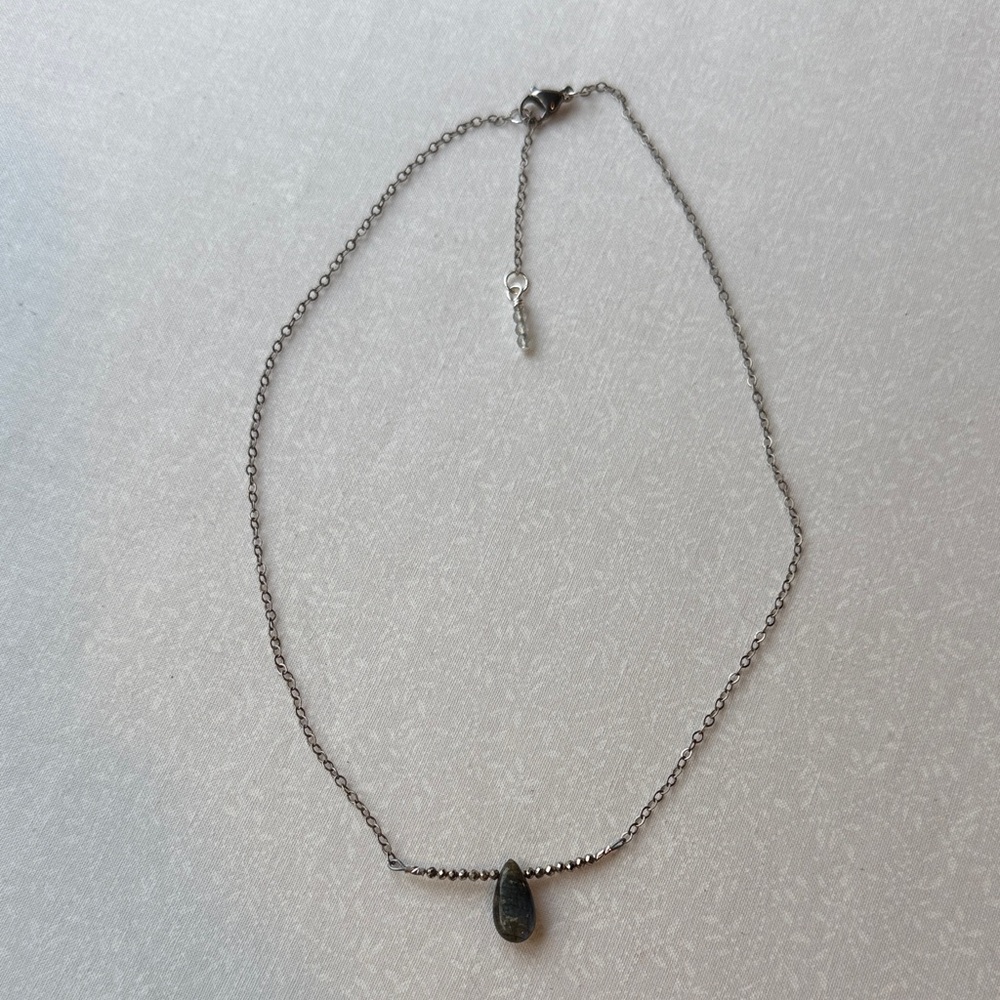 Elegant Silver‎ Pyrite and Labradorite Necklace